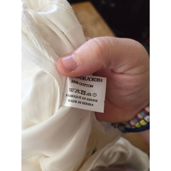 Maria de la Orden cream corduroy wide leg pants sz Small - Picture 3 of 4